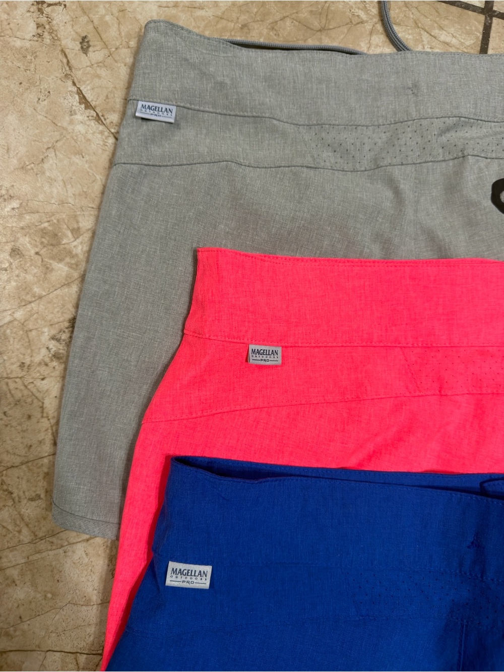 Bundle of 3 Magellan Outdoors Women's Athletic Shorts - Blue, Gray, Pink - Picture 4 of 6